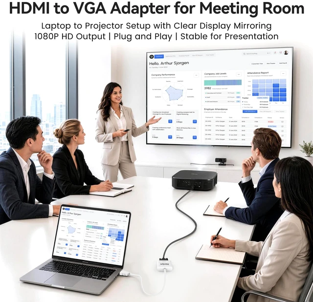 Alt view image 4 of 5 - PrismSync HDMI to VGA Adapter 10-Pack for Laptop to Projector 1080p
