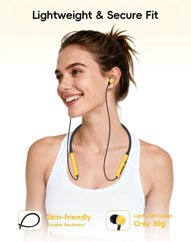 Alt view image 2 of 5 - Tiffmoo Wireless Neckband Bluetooth Headphones with Microphone