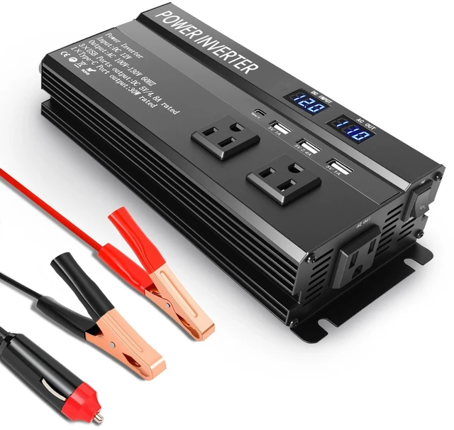 Main image of 1200W Peak Power Inverter, Car Inverter with 3 USBType-c and 3 AC Outlets