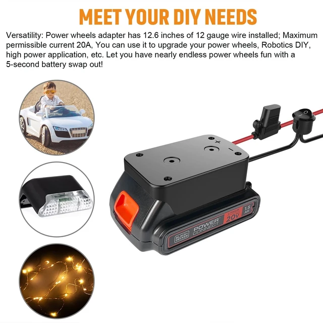 Alt view image 2 of 5 - Ensayeer Power Wheel Adapter for 20V Max Battery, 2 Pack