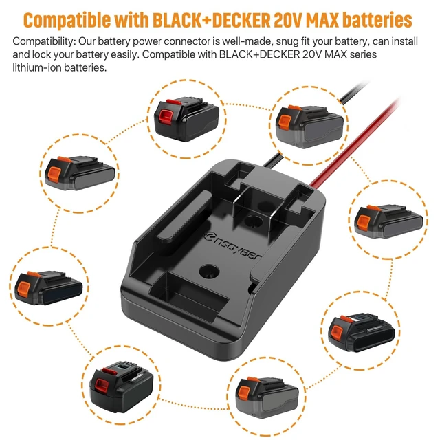 Alt view image 3 of 5 - Ensayeer Power Wheel Adapter for 20V Max Battery, 2 Pack