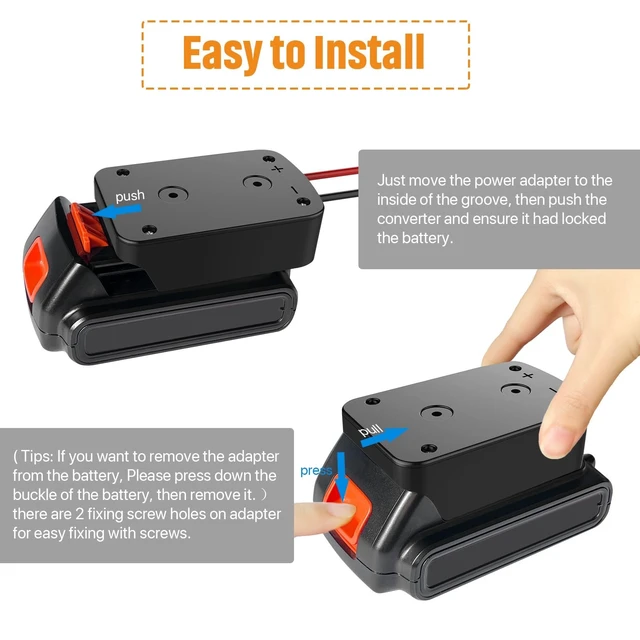 Alt view image 4 of 5 - Ensayeer Power Wheel Adapter for 20V Max Battery, 2 Pack