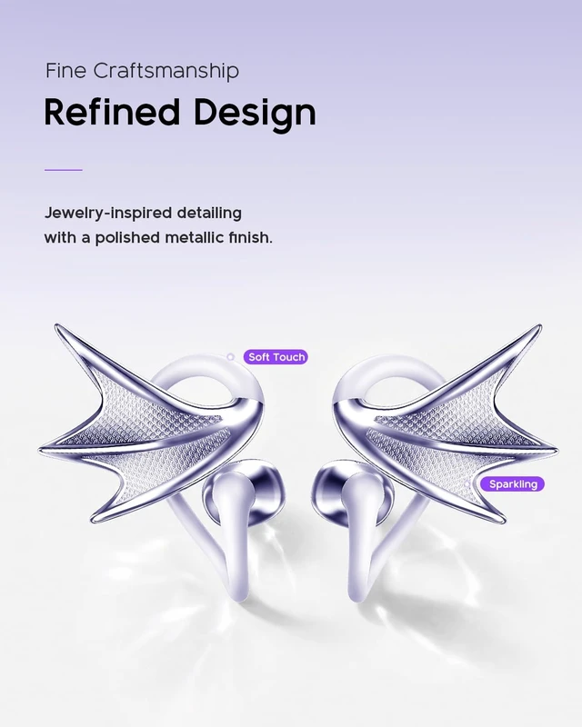 Alt view image 3 of 5 - REAL YOUNG H700 Elegant Jewelry-Inspired Open-Ear Earbuds for Women