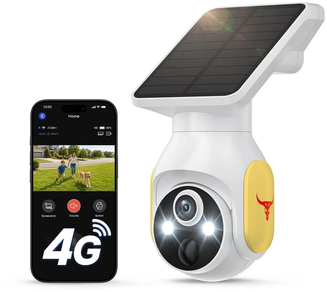 Main image of LinkSear 4G LTE Cellular Solar Security Camera Wireless Outdoor