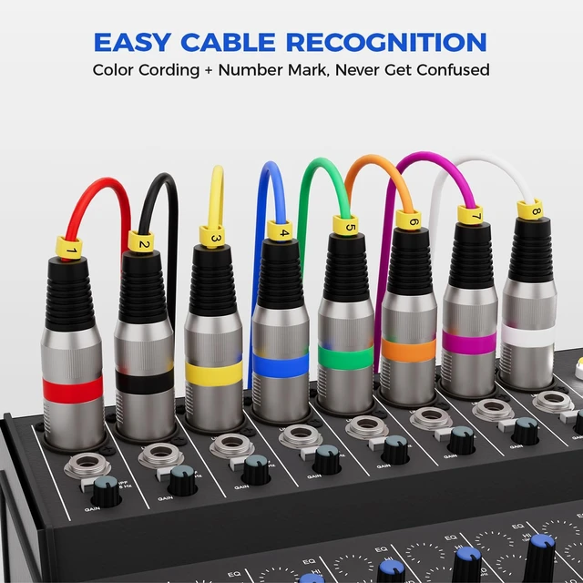 Alt view image 2 of 5 - Heams Professional 8 Channel XLR Snake Cables 25FT, Noise Free