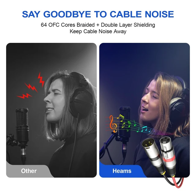 Alt view image 3 of 5 - Heams Professional 8 Channel XLR Snake Cables 25FT, Noise Free