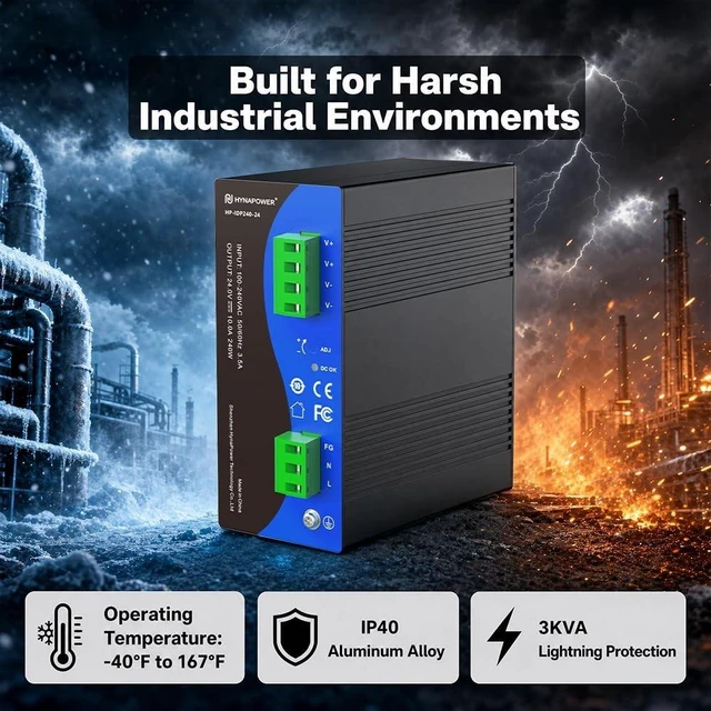 Alt view image 4 of 5 - 24VDC 240W Industrial DIN-Rail Power Supply Switch Switching Converter DC