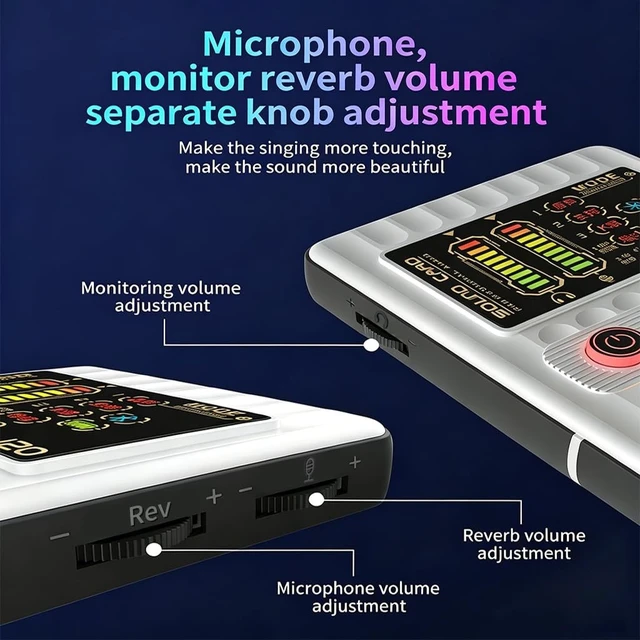 Alt view image 3 of 5 - J50 Portable Live Sound Card with Noise Reduction, 5 Voice Changers & 12 Sound Effects - One-CClick Plug & Play Audio Mixer for Live Streaming, Karaoke & Recording
