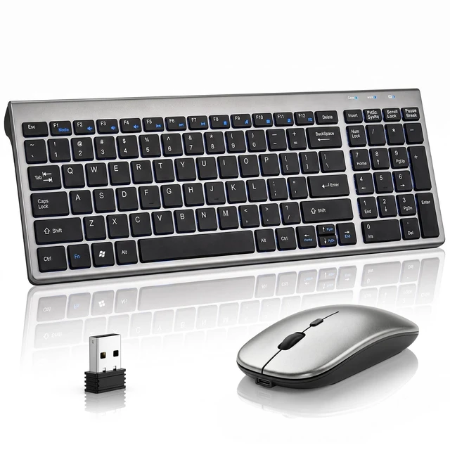 Main image of Wireless Keyboard and Mouse Combo, Ultra Slim Switch Scissor, Silent Design