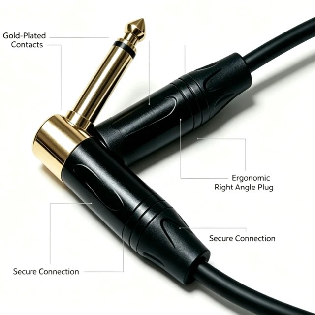 Alt view image 3 of 5 - QPfkslhm Premium 3-Foot Guitar Antenna Cable for Shure WA307, Equipped with Right-Angle 1/4 Inch Neutrik Plug