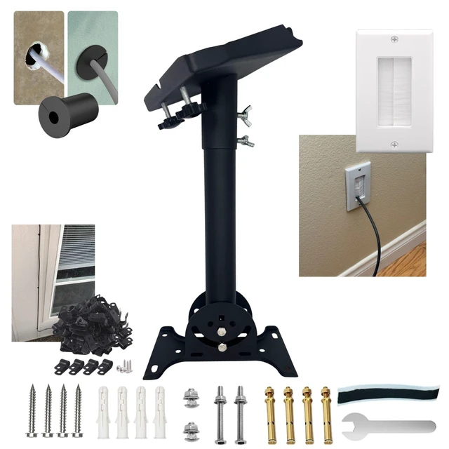 Alt view image 3 of 5 - Pivot Mount for Standard Starlink 4 X (Formerly Gen 3) All Steel, 11.5" Height, 360 Degree Rotating, Pipe Adapter, Pitched or Flat Roof Mount, Adjustable Base, Pro Installation Package