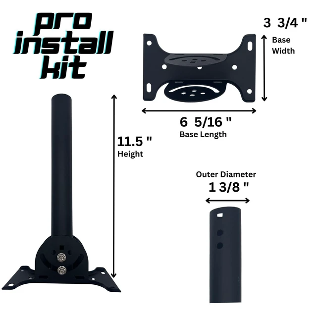 Alt view image 5 of 5 - Pivot Mount for Standard Starlink 4 X (Formerly Gen 3) All Steel, 11.5" Height, 360 Degree Rotating, Pipe Adapter, Pitched or Flat Roof Mount, Adjustable Base, Pro Installation Package