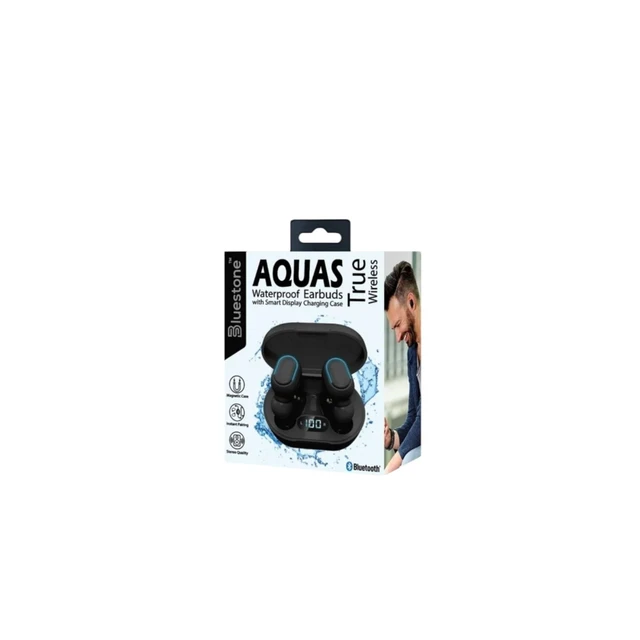 Alt view image 2 of 5 - AQUAS True Wireless Water Resistant Earbuds with Smart Display Charging CASE