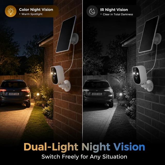 Alt view image 3 of 5 - XVIM 2K Solar Camera 2-Pack Wireless Outdoor, PIR Detection & 2-Way Audio