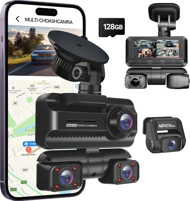 Main image of ZYEIPO 4K 4-Channel 360 Wireless Dash Cam Front Rear Inside, WiFi GPS