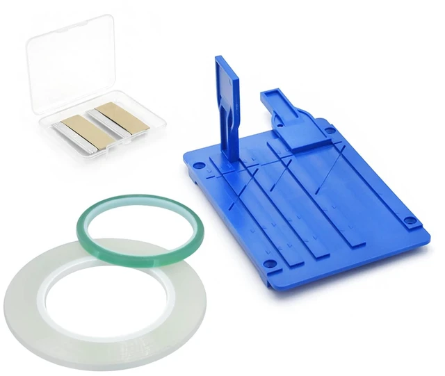 Alt view image 3 of 5 - EAJONC Tape Splicing Block Set for Reel-to-Reel Tape Repair, Blue