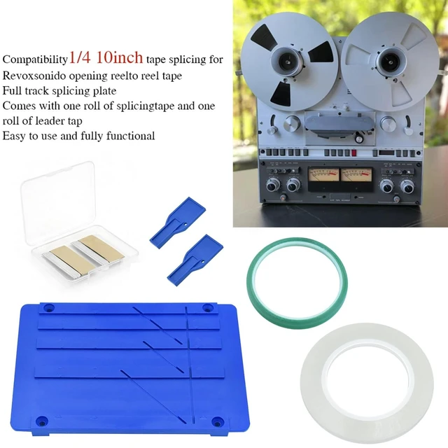 Alt view image 5 of 5 - EAJONC Tape Splicing Block Set for Reel-to-Reel Tape Repair, Blue