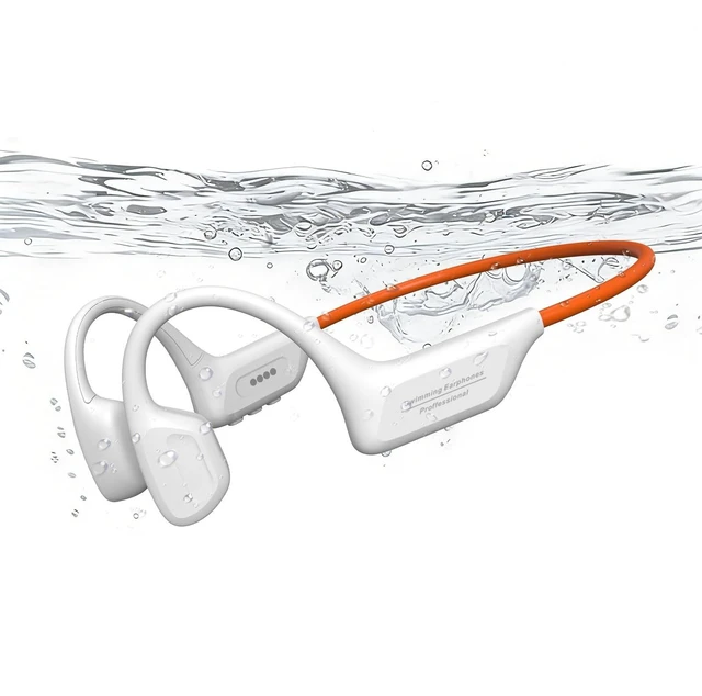 Main image of Swimming Headphones Underwater, Bone Conduction Swimming Headphones IPX8 Waterproof Open Ear Headphones with 32GB Built-in MP3, Bluetooth 6.0 Dual Mode, Dual Device Pairing, Magnetic Charging(Beige