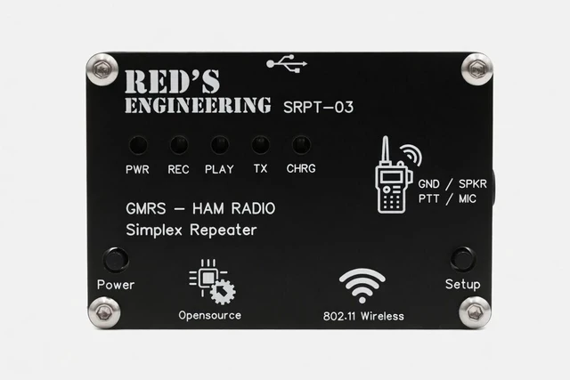 Main image of SRPT-03 GMRS Repeater for Baofeng Compatible Handhelds - WiFi Setup, 1000mAh Battery, USB-C, OTA Firmware Updates, Range Extender 32 inch Radio Cable