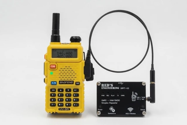 Alt view image 2 of 5 - SRPT-03 GMRS Repeater for Baofeng Compatible Handhelds - WiFi Setup, 1000mAh Battery, USB-C, OTA Firmware Updates, Range Extender 32 inch Radio Cable