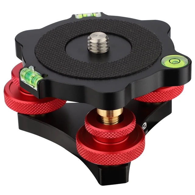 Alt view image 2 of 5 - Camera Leveler,Tri-Wheel Leveling Base for Macro Photography with +/-5 Degree Precision Adjustment for Panoramic Head Ball Head Video Head Tripod