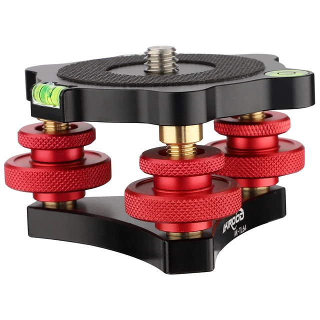 Alt view image 3 of 5 - Camera Leveler,Tri-Wheel Leveling Base for Macro Photography with +/-5 Degree Precision Adjustment for Panoramic Head Ball Head Video Head Tripod