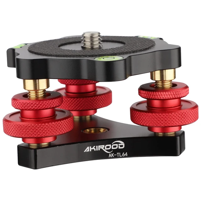 Alt view image 4 of 5 - Camera Leveler,Tri-Wheel Leveling Base for Macro Photography with +/-5 Degree Precision Adjustment for Panoramic Head Ball Head Video Head Tripod