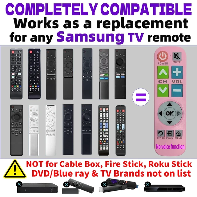 Alt view image 2 of 5 - HIQAQWUA Backlit Big Button Remote for Samsung TVwith Pink Silicone Cover