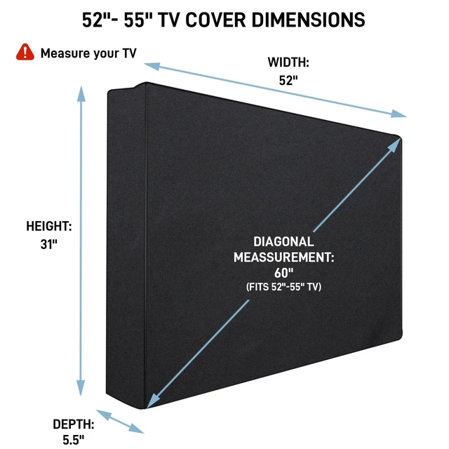 Alt view image 2 of 5 - Outdoor TV Cover 55 Inch Weatherproof, 600D Heavy Duty Waterproof TV Cover