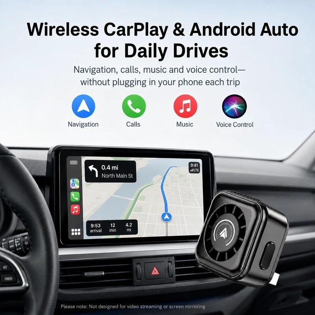 Alt view image 2 of 5 - Wireless CarPlay Adapter for Factory Wired CarPlay and Android Auto
