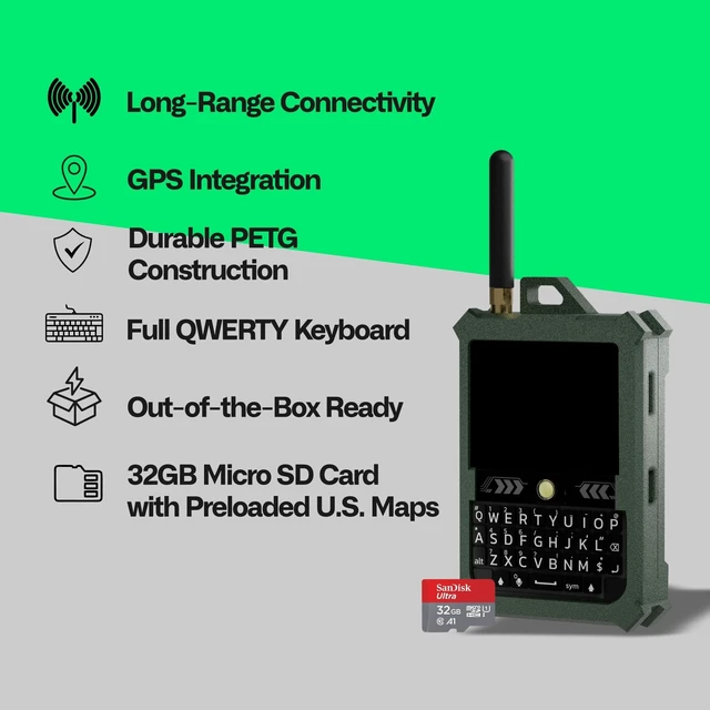 Alt view image 2 of 5 - Spec5 Ranger LoRa Meshtastic Device, Keyboard, Touchscreen, Offline US Map