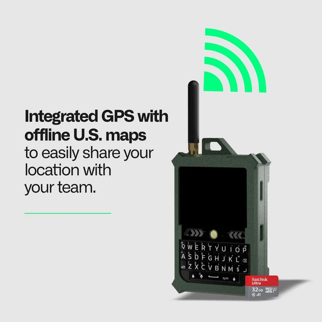 Alt view image 4 of 5 - Spec5 Ranger LoRa Meshtastic Device, Keyboard, Touchscreen, Offline US Map