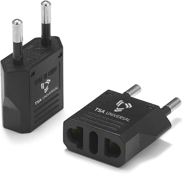 Main image of United States to Europe Type-C (Europlug) Compact Travel Power Adapter to Connect North American Electrical Plugs to European Style Round Holed Outlets (White, 200-Pack)