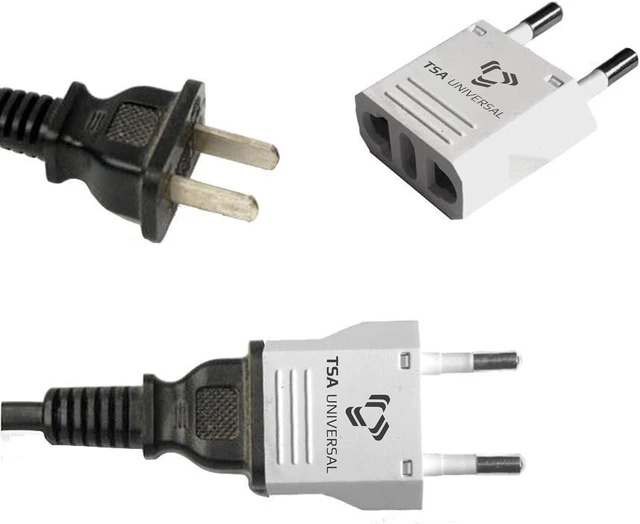 Alt view image 2 of 5 - United States to Europe Type-C (Europlug) Compact Travel Power Adapter to Connect North American Electrical Plugs to European Style Round Holed Outlets (White, 200-Pack)