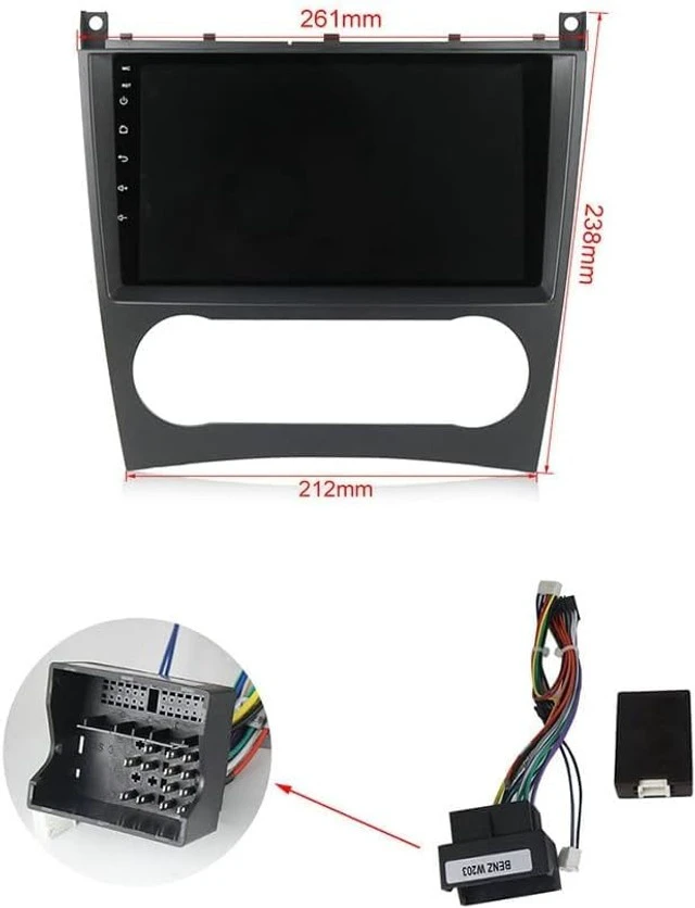 Alt view image 5 of 5 - Android 13 Car Stereo for Mercedes Benz C Class W203 2004-2007 C200 C230 C240 C320 C350 CLK Upgrade Radio with Bluetooth, 8Core 9" Car Audio Receivers with Car-Play & Android Auto (8Core 2+32GB)