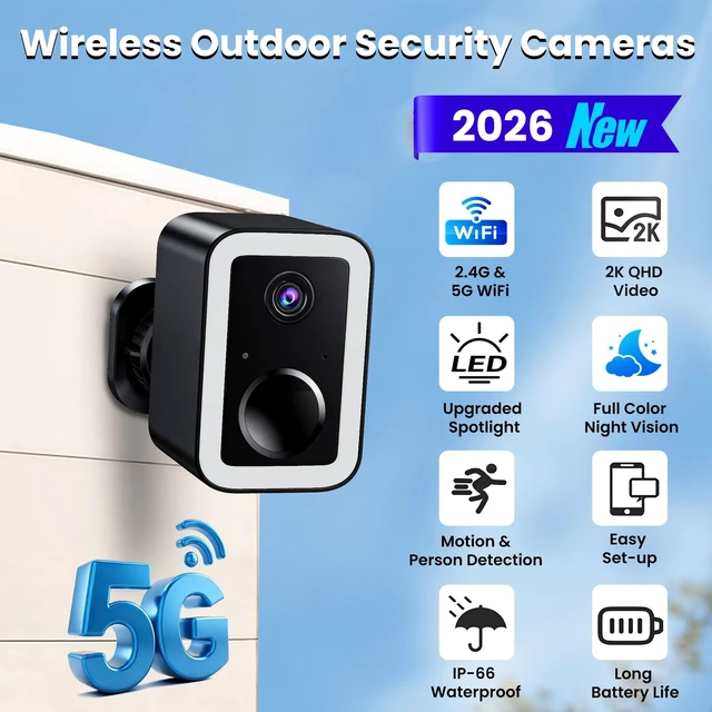 Alt view image 2 of 5 - aidowocam 2K Security Cameras Wireless Outdoor Weatherproof IP66,Color Night Vision,AI Motion Detection & Spotlight Siren Alarm,2-Way Audio Battery Powered Outside Cameras for Home Security(2 P