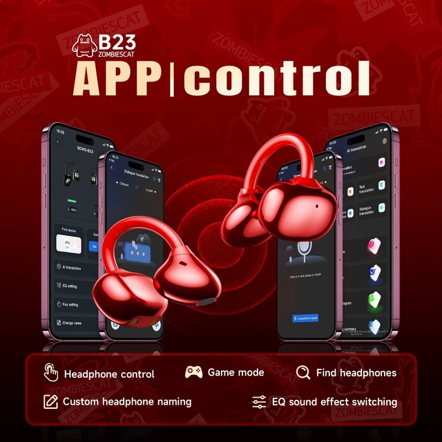Alt view image 3 of 5 - ZOMBIESCAT B23 Third-generation Open Headphones, Clip-on Earclip Earbuds
