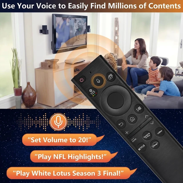 Alt view image 4 of 5 - Universal Replacement Voice Remote Control with Solar for Samsung TV