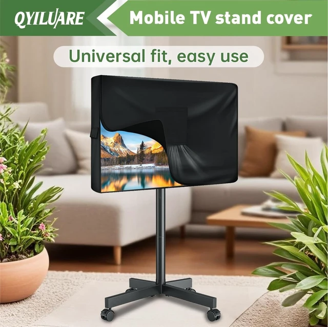Alt view image 3 of 5 - QYILUARE Mobile TV Stand Cover for 52-55 Inch TVs,Waterproof TV Cover for Outdoor/Indoor Rolling TV Stand(52" L32" H7" W)