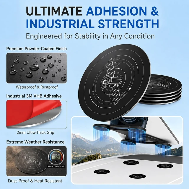 Alt view image 4 of 5 - 4Pcs Magnetic Mount Plates for Starlink Mini/Gen 3