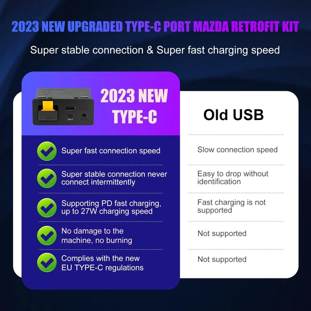 Alt view image 5 of 5 - Type-C Wireless Apple CarPlay Retrofit Kit, TK78669U0C OEM USB HUB for Mazda 2/3/6/CX3/CX5/CX8/CX9/MX5/Miata 2014-2019 with MZD Connect System, Only Supporting Wireless Carplay, No Andro