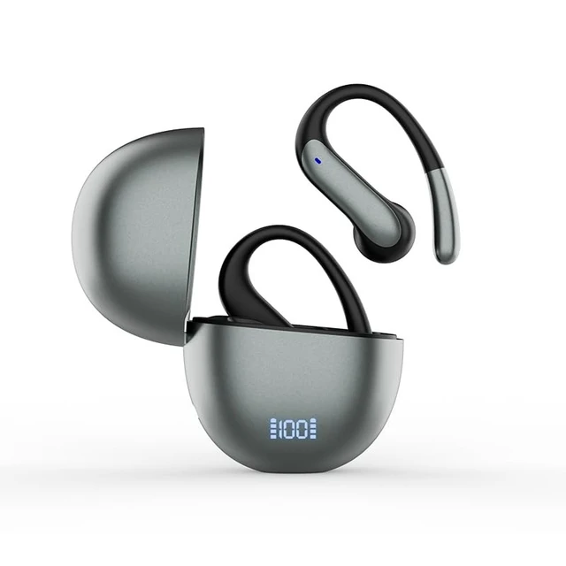 Main image of TRAUSI Open Ear Wireless Earbuds, Bluetooth 5.3, 80H Playtime, ENC Noise Cancelling, IPX7 Waterproof, Fast Charging, Sports Earphones with Earhook, Black (Black)