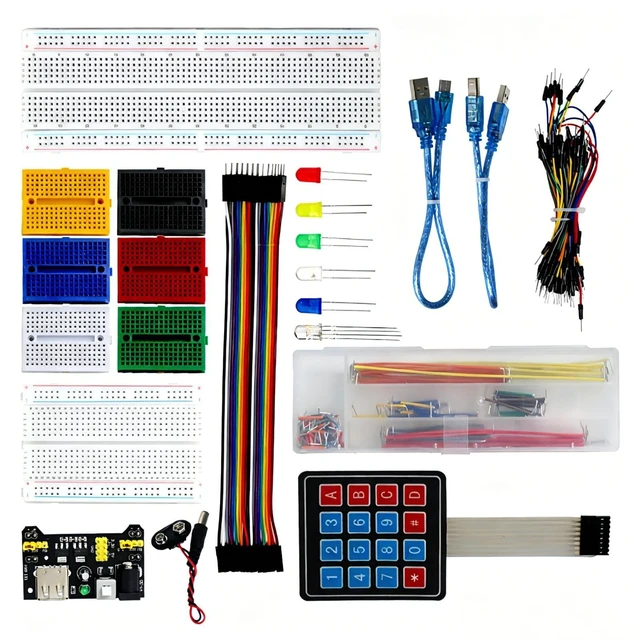 Main image of Yetaida Electronics Component Fun Kit with 830 & 400 tie-Points Breadboard