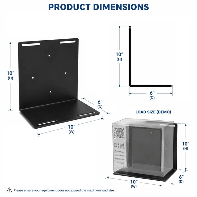 Alt view image 2 of 2 - Universal Computer Mount UNVM-600, Heavy Duty PC Tower Mount Bracket