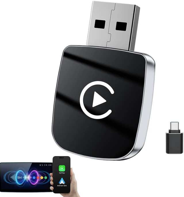 Main image of 2026 Wireless CarPlay Adapter & Android Auto Wireless Adapter 2-in-1, Compatible with iPhone & Android, Plug & Play Car Play Dongle for Aftermarket Cars with Wired CarPlay, Support iOS &
