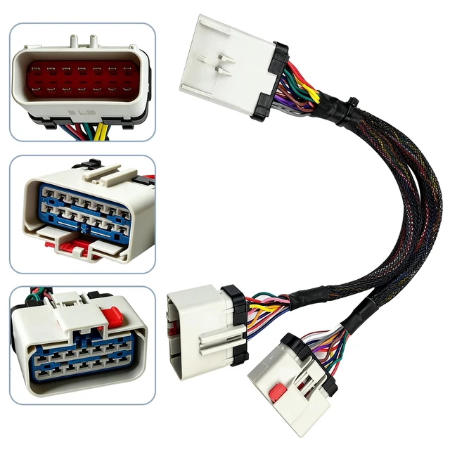 Alt view image 2 of 5 - RP1226 14Pin Male to Female Y Splitter Cable for Heavy Duty Truck ELD & Diagnostic Tool Simultaneous Connection