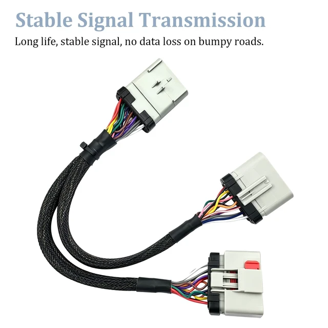 Alt view image 5 of 5 - RP1226 14Pin Male to Female Y Splitter Cable for Heavy Duty Truck ELD & Diagnostic Tool Simultaneous Connection