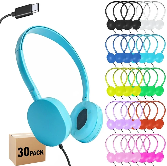 Main image of SHAIMEWEI USB-C Headphones, 30-Pack, Multi Color