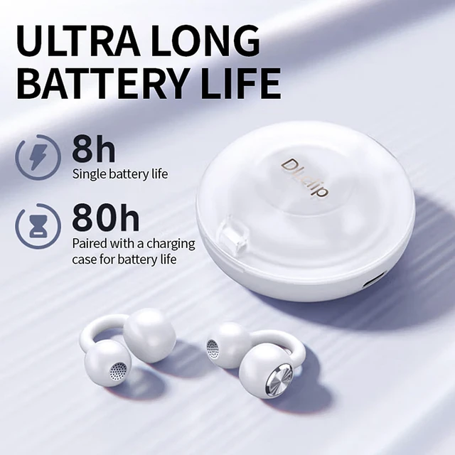 Alt view image 2 of 5 - GAGAAL Open Ear Earbuds, Clip on Ear Buds with HD Sound,80H Play Bluetooth 5.3 Wireless Headphones,IPX5 Waterproof Earbuds Comfortable Lightweight Workout Headphones for GymWhite
