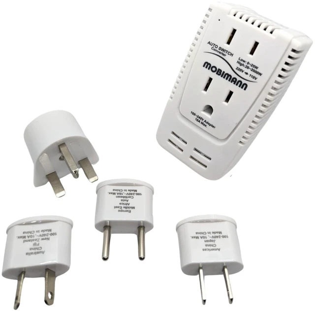 Main image of MOBIMANN 220V to 110V Converter, 2000W Step Down Voltage Converter, 0-2000W Wide Range for Devices from Trimmer to Dryer Straightener Curling Iron.UK,EU,AU,US Travel Adapter for Laptops,Tablets,Phones